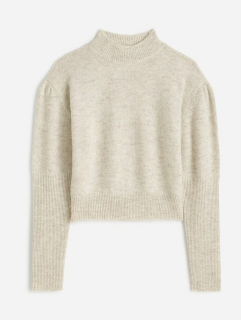 Madewell Alpaca Blend Mockneck Puff Sleeve Sweater. Size XxS